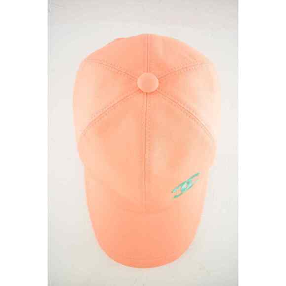 Chanel REV Orange Peach Turquoise Blue CC Logo Baseball Cap Curved Peak Hat - Picture 7 of 12